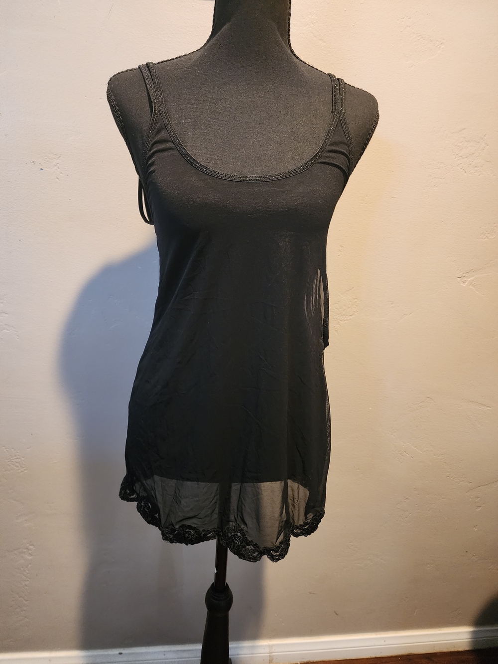 Victoria's Secret Black Lace-Trim Slip Chemise